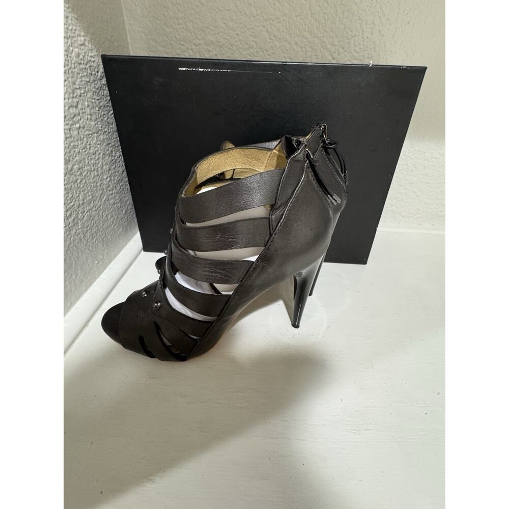 L.A.M.B. Gladiator‎ Studded Leather Heels Peep Toe Strappy Bronze - Picture 5 of 9